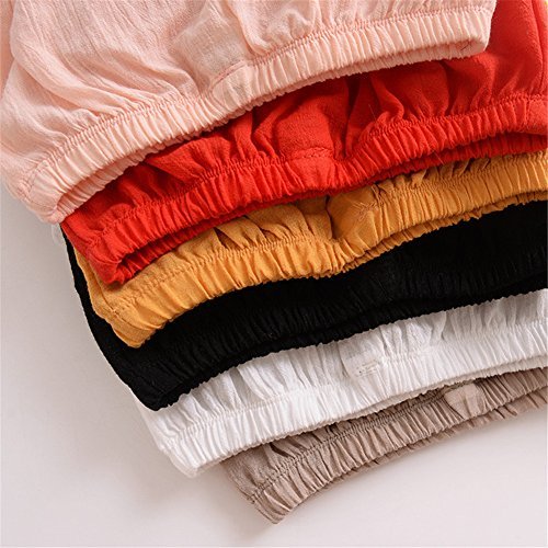 LOOLY Unisex Baby Girls Boys 3 Pack Cotton Linen Blend Bloomer Shorts