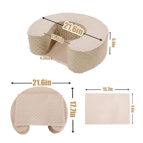 MABOZOO Foam Baby Floor Seat Pillow for Sitting Balance - Soft Infant Support Ring for Babies, Toddlers (Beige)