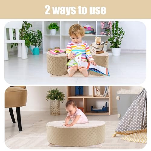 MABOZOO Foam Baby Floor Seat Pillow for Sitting Balance - Soft Infant Support Ring for Babies, Toddlers (Beige)