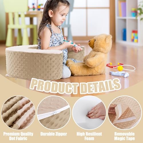 MABOZOO Foam Baby Floor Seat Pillow for Sitting Balance - Soft Infant Support Ring for Babies, Toddlers (Beige)