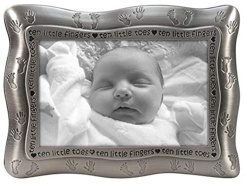 Malden International Designs Ten Little Fingers, Ten Little Toes Pewter Picture Frame, 4x6, Silver