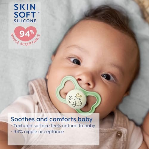 MAM Air Matte Pacifiers, for Sensitive Skin, 6+ Months, Best Pacifier for Breastfed Babies, Baby Boy Pacifiers, 6-16, 4 Count