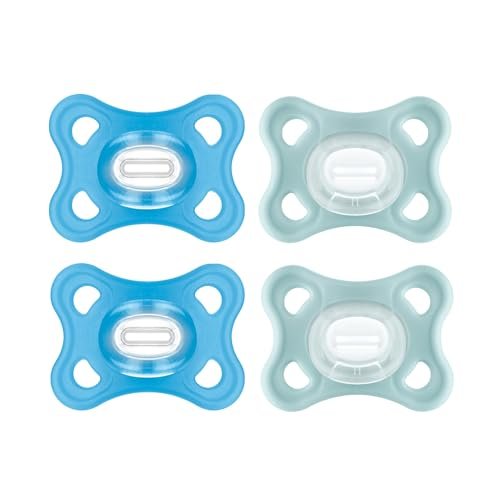MAM Comfort Baby Pacifiers, Lightweight One-Piece Full Silicone Binky for Newborns 3-12 Months, BPA-Free, Easy to Clean Pacifier, Best for Breastfed Babies, 4 Count Binkies