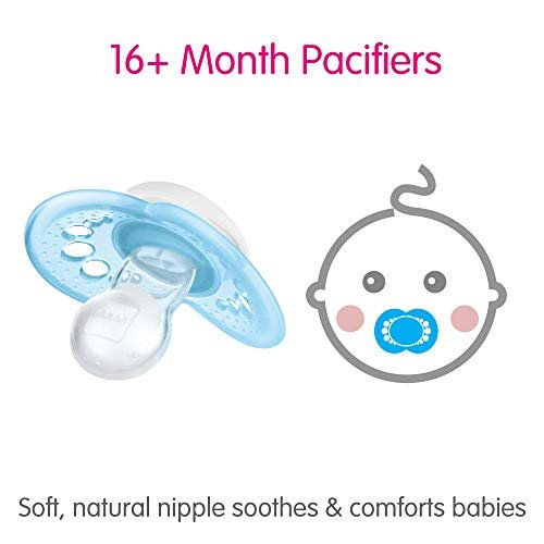 MAM Original Baby Pacifier, Nipple Shape Helps Promote Healthy Oral Development, Sterilizer Case, 2 Pack, 16+ Months, Camo/Boy