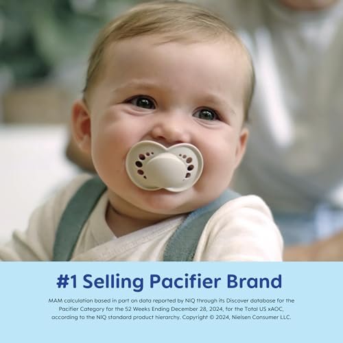 MAM Original Matte Baby Pacifier, Nipple Shape Helps Promote Healthy Oral Development, Sterilizer Case, 2 Pack, 6-16 Months, Boy,2 Count (Pack of 1)