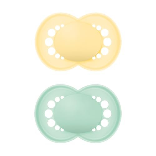 MAM Original Matte Baby Pacifiers, Binky for 16+ Months, BPA-Free Silicone Nipple, Easy to Clean, Best for Breastfed Babies, Developed with Medical Experts, 2 Count Binkies with Sterilizer Case
