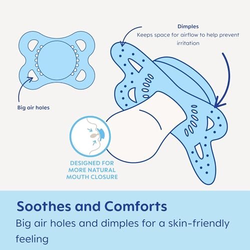 MAM Original Matte Baby Pacifiers, Binky for Boys 0-6 Months, BPA-Free Silicone Nipple, Easy to Clean, Best for Newborn Babies, Developed with Medical Experts, 2 Count Binkies with Sterilizer Case