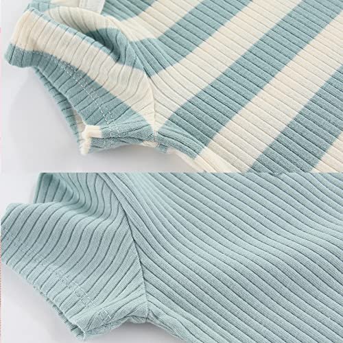 MAMIMAKA Newborn Baby Short Sleeve Bodysuit Cotton One-Piece Baby Clothes 5-Pack, 0-12 Months