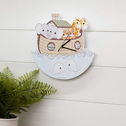 Mark Feldstein & Associates Precious Moments Noah's Ark Soft Pastel 11 x 11 MDF Wood Hanging Wall Clock