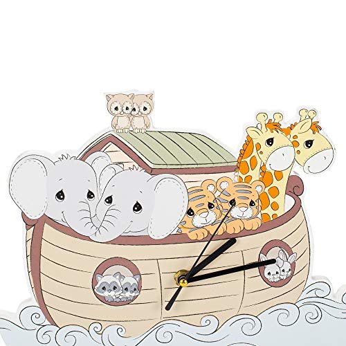 Mark Feldstein & Associates Precious Moments Noah's Ark Soft Pastel 11 x 11 MDF Wood Hanging Wall Clock