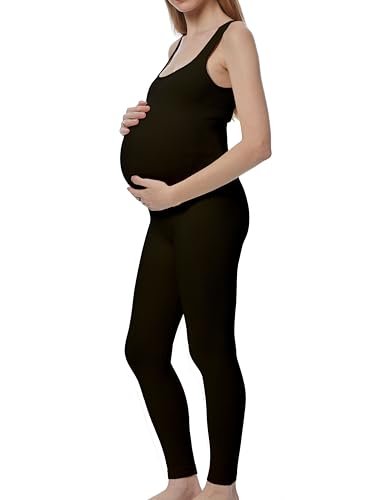 Maternity Workout Romper Pregnancy Yoga Ribbed One Piece Seamless Square Neck Leggings Jumpsuit
