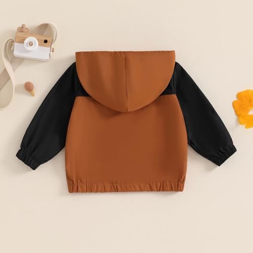 MBMSHEGH Toddler Baby Grils Boys Hoodie Zipper Waterproof Patchwork Raincoat Lightweight Windbreaker Outwear Rain Jacket 1-4T