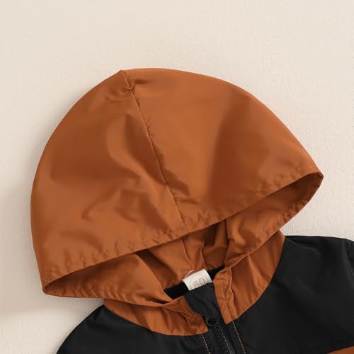 MBMSHEGH Toddler Baby Grils Boys Hoodie Zipper Waterproof Patchwork Raincoat Lightweight Windbreaker Outwear Rain Jacket 1-4T