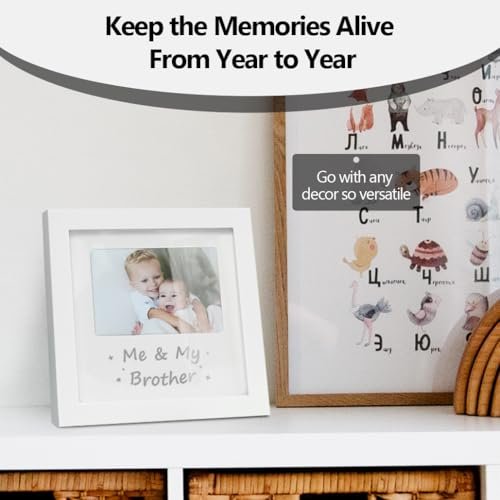 Me and My Brother Picture Frame, Sibling Picture Frame, Baby Keepsake Photo Frame, Little or Big Brother Gift, Nursery Décor, White