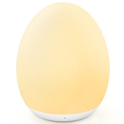 MediAcous Night Light for Kids, Egg Light for Nursery, 7 Colors Changing & Stepless Dimming, Soft Silicone Touch Night Lamp with 1 Hour Timer, Rechargeable Nursery Night for Breastfeeding