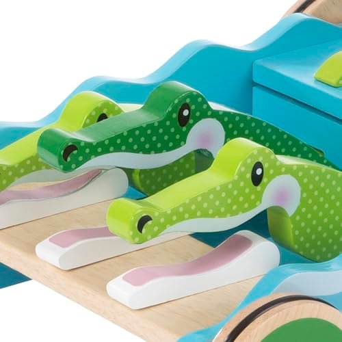 Melissa & Doug First Play Chomp and Clack Alligator Wooden Push Toy and Activity Walker - Pretend Play Developmental Baby Push Walker Toy For Toddlers Ages 1+, 1 EA