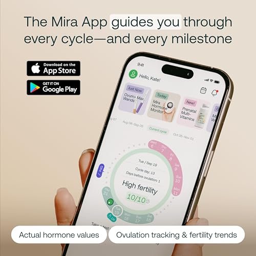 Mira Max Fertility Monitor & Ovulation Test Kit for Women, At-Home Hormone Tracker for LH, PdG & E3G, Digital Analyzer with 20 Test Wands, Lab-Accurate Results with Mira App & Personalized AI Insights