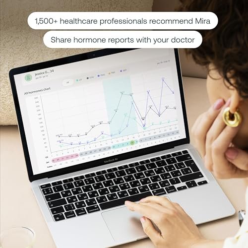 Mira Max Fertility Monitor & Ovulation Test Kit for Women, At-Home Hormone Tracker for LH, PdG & E3G, Digital Analyzer with 20 Test Wands, Lab-Accurate Results with Mira App & Personalized AI Insights
