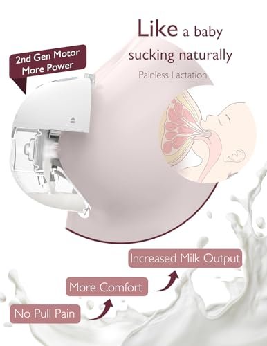 Momcozy Breast Pump Hands Free M5, Wearable Breast Pump of Baby Mouth Double-Sealed Flange with 3 Modes & 9 Levels, Electric Breast Pump Portable - 24mm, 2 Pack Cozy Red