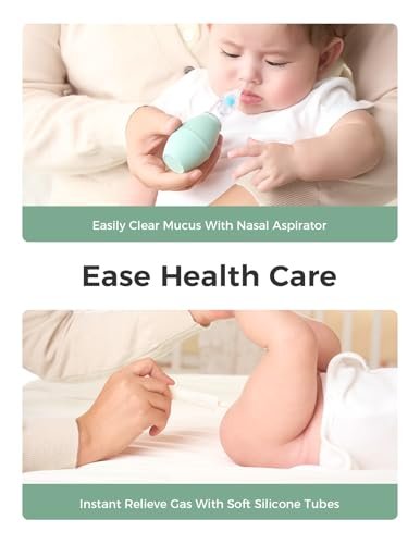 Momcozy Core Baby Kit, Baby Shower & Registry Essential Kit for Grooming&Health&Cleansing Care, Includes Nail File Kits, Nasal Aspirator, Gas Relief Tubes, Bath Brushes, Toothbrush, Comb, Storage Case