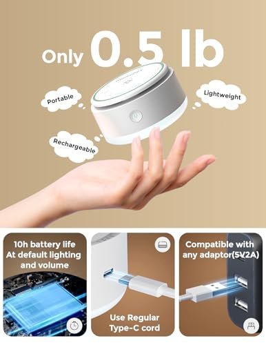 Momcozy Sound Machine for Baby-20 Soothing Sounds & Touch Warm Light Portable White Noise for Kids & Adults for Sleeping Timer and Memory | Ideal Travel Companion & Nursery Must-Have