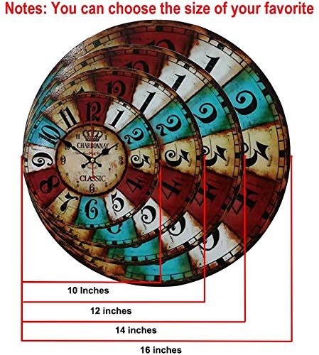 Moonluna Safari Jungle Animals Nursery Wooden Clock for Kids Living Room Bedroom Kitchen Home Decor 12 Inches