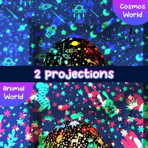 Moredig Kids Night Light Projector, Remote Baby Night Lights for Kids Room with 12 Music Nursery Night Light Projector for Kids Timer 2 Projections 18 Light Modes, Gifts for Baby Kids - Black