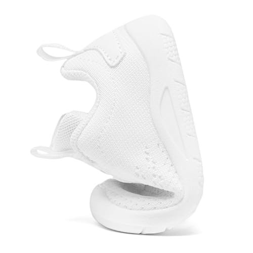 MORENDL Toddler Slip On Sneakers Baby Walking Shoes Non-Slip Breathable Unisex Pink Mesh Lace-Up Athletic Sneakers Infant Running Shoes