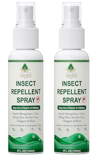 Mosquito Repellent Spray for Body, Made with Plant Essential Oils,Insect Spray Natural Bug Repellent for Skin DEET-Free Travel Size 4Fl Oz (2 Pack)
