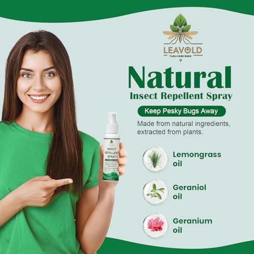 Mosquito Repellent Spray for Body, Made with Plant Essential Oils,Insect Spray Natural Bug Repellent for Skin DEET-Free Travel Size 4Fl Oz (2 Pack)
