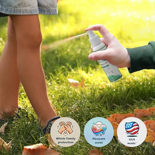 Mosquito Repellent Spray for Body, Made with Plant Essential Oils,Insect Spray Natural Bug Repellent for Skin DEET-Free Travel Size 4Fl Oz (2 Pack)