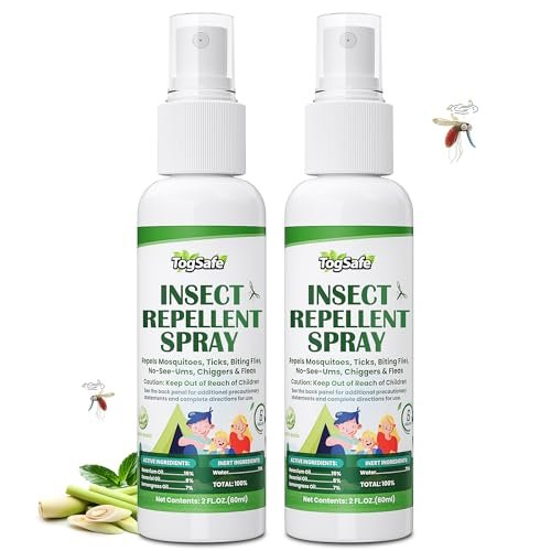 Mosquito Repellent Spray - Plant-Based Natural Insect Repellent Spray with Essential Oils, DEET-Free, Long-Lasting Protection (2 Fl Oz, 2 Pack)