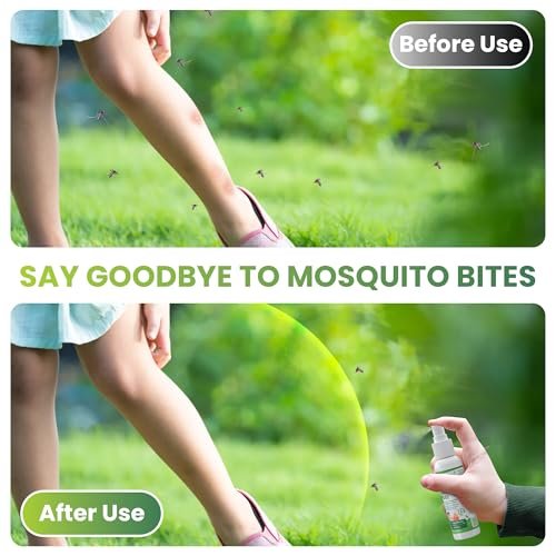 Mosquito Repellent Spray - Plant-Based Natural Insect Repellent Spray with Essential Oils, DEET-Free, Long-Lasting Protection (2 Fl Oz, 2 Pack)