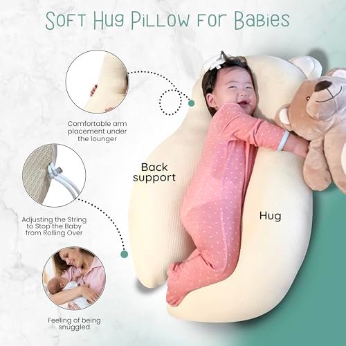 Multifunctional Baby Pillow: Anti-Roll, Nursing, and Tummy Time Features, 3D Air Mesh Fabric for Breathability. Adjustable Thickness, Easy Care