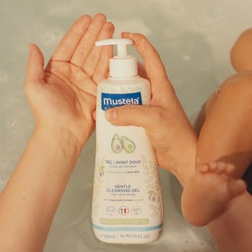 Mustela Baby Gentle Cleansing Gel - Baby Hair & Body Wash - with Natural Avocado fortified with Vitamin B5 - Biodegradable Formula & Tear-Free - 1 or 2-Pack - Various Sizes