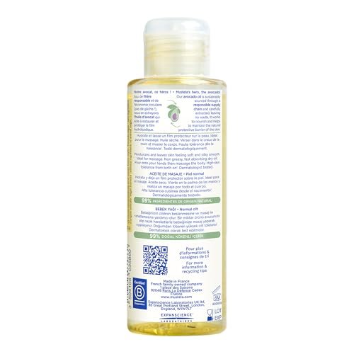 Mustela Baby Oil - Moisturizing Oil for Massage - with Natural Avocado, Pomegranate & Sunflower Oil - 3.38 fl. Oz