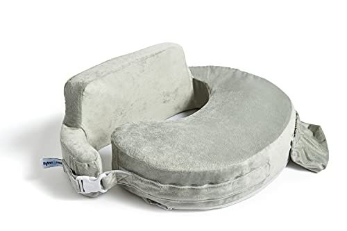 My Brest Friend Super Deluxe Nursing Pillow - Enhanced Comfort & Ergonomic Breastfeeding Pillow for Ultimate Support For Mom & Baby - Adjustable and with Handy Side Pocket, Platinum