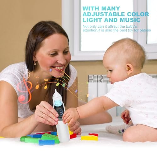Nasal Aspirator for Baby, Electric Nasal Aspirator for Toddler & Baby, Rechargeable Baby Nose Sucker, with 3 Silicone Tips Baby Nasal Aspirator, Soothing Light & Music, 3 Suction Levels, White