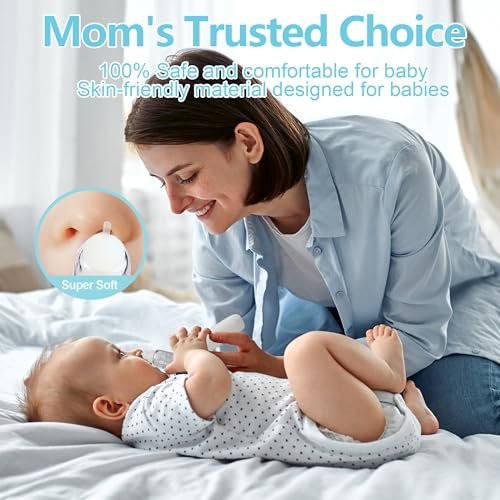Nasal Aspirator for Baby, Electric Nasal Aspirator for Toddler & Baby, Rechargeable Baby Nose Sucker, with 3 Silicone Tips Baby Nasal Aspirator, Soothing Light & Music, 3 Suction Levels, White