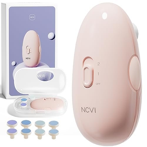 NCVI Baby Nail Trimmer Electric, Baby Nail File, Safe Baby Nail Clippers, Trim and Polish Set for Newborn Baby Infant Toddler Kids, Fingernails Care, Grooming & Manicure kit, 8 Grinding Heads, Pink