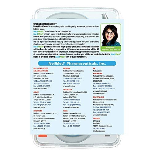 NeilMed Baby NasaKleen Nasal-Oral Aspirator with 49 Hygiene Filters and a Convenient Storage Travel Case