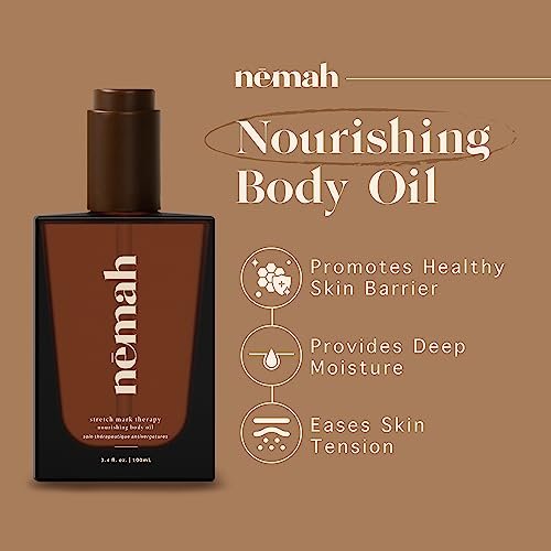 Nemah - Nourishing Belly Oil for Pregnant Women, Pregnancy Belly Oil - Hydrating Stretch Mark Oil with Jojoba and Coconut Oil - Vegan & Cruelty-Free - 3.4 fl. oz.
