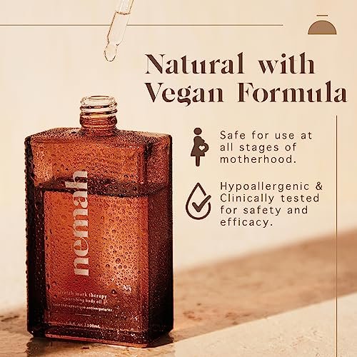 Nemah - Nourishing Belly Oil for Pregnant Women, Pregnancy Belly Oil - Hydrating Stretch Mark Oil with Jojoba and Coconut Oil - Vegan & Cruelty-Free - 3.4 fl. oz.