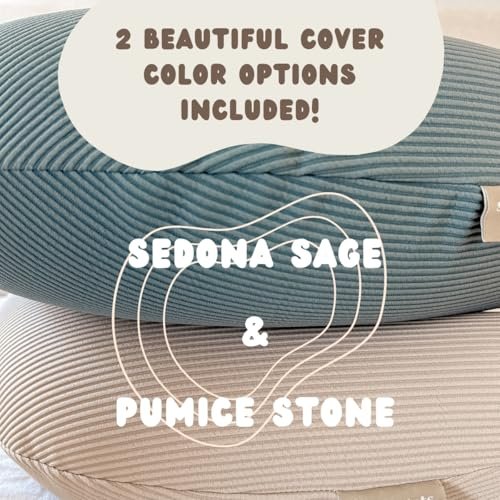 New! Memory Foam Nursing Pillow - Comes with 2 Washable Covers - for Breastfeeding, Bottle Feeding, and Tummy Time - Perfect Support for Baby and Mom Brand