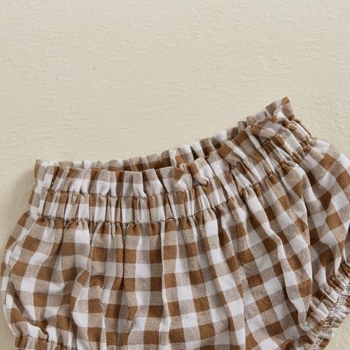 Newborn Infant Baby Girl Boy Plaid Shorts Gingham Diaper Cover Bloomers Panties Underwear Summer Outfits