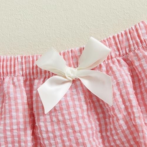 Newborn Infant Baby Girl Ruffle Diaper Covers Bloomers Striped Plaid Shorts Summer Outfits