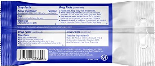Nice 'N Clean Sensitive Skin Wet Hand Wipes Infused with Aloe & Vitamin E, Blue, 400 Count