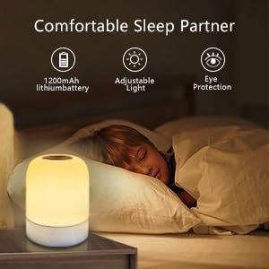 Night Light for Baby Nursery 13 Colors Bedside Touch Sensor Night Lamps for Kids Breastfeeding and Sleep Aid, USB Rechargeable Nursery Lights with Dimmable, Warm Light