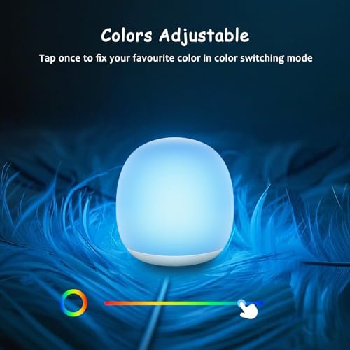 Night Light for Kids, Egg Night Light for Nursery,RGB Color Changing&Dimmable Touch Control Baby Light with Timer, Silicone Portable Toddler Nightlight Lamp for Bedside, Kids Room