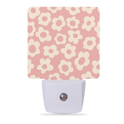 Night Lights Plug into Wall Vintage Groovy Flowers Night Lights Dusk to Dawn Sensor Led Lamp for Women Men,Led Lights for Stairway/Hallway/Bedroom,0.5W